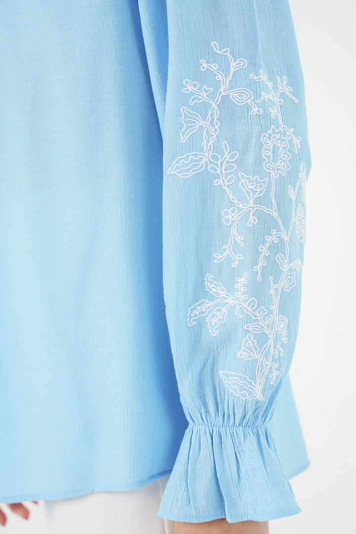 Bigdart Blouse Tricotée Femme Brodée 941 - Bleu