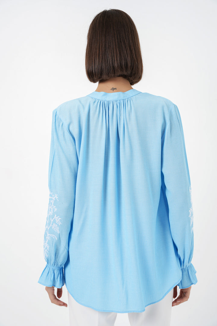 Bigdart Blouse Tricotée Femme Brodée 941 - Bleu