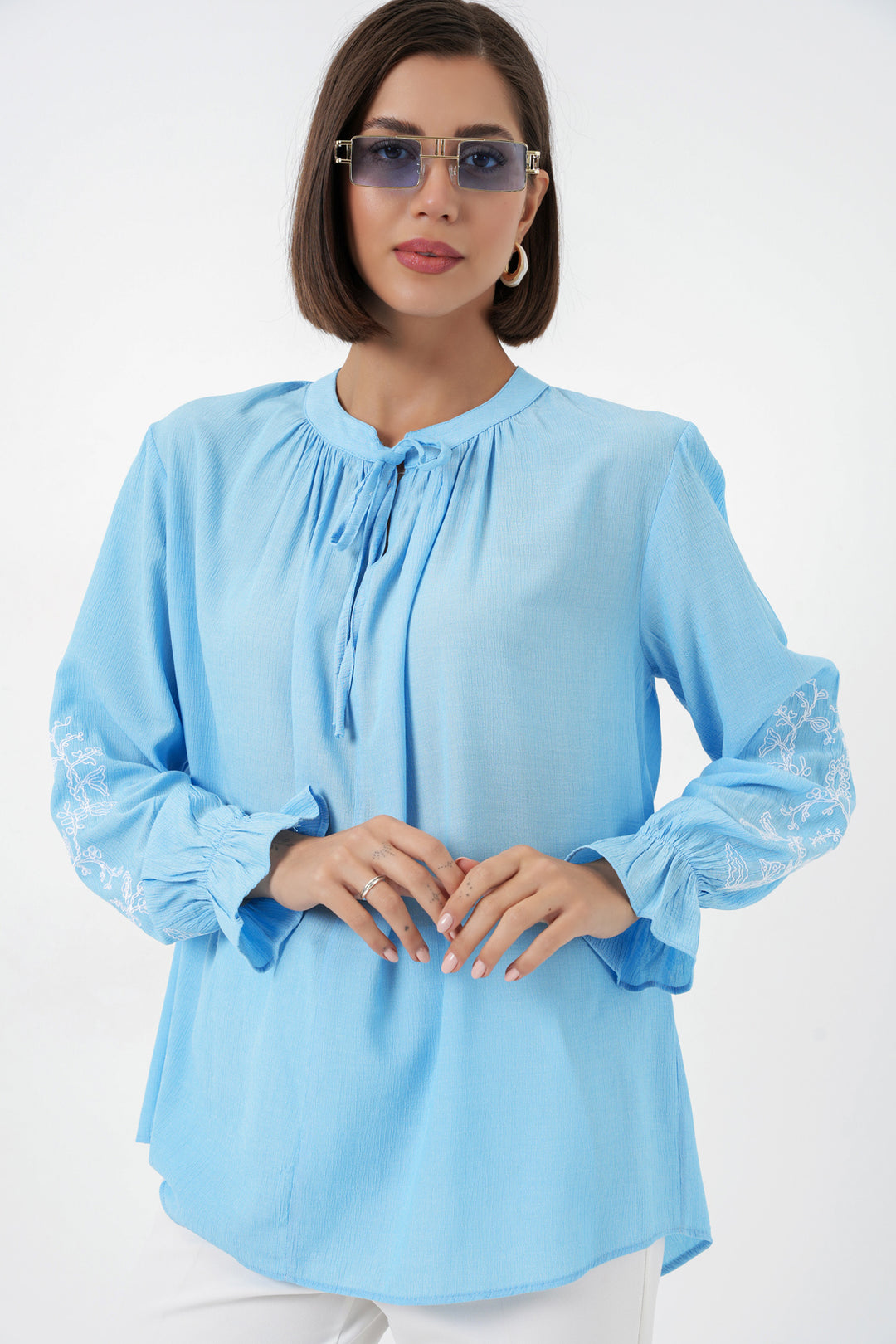 Bigdart Blouse Tricotée Femme Brodée 941 - Bleu