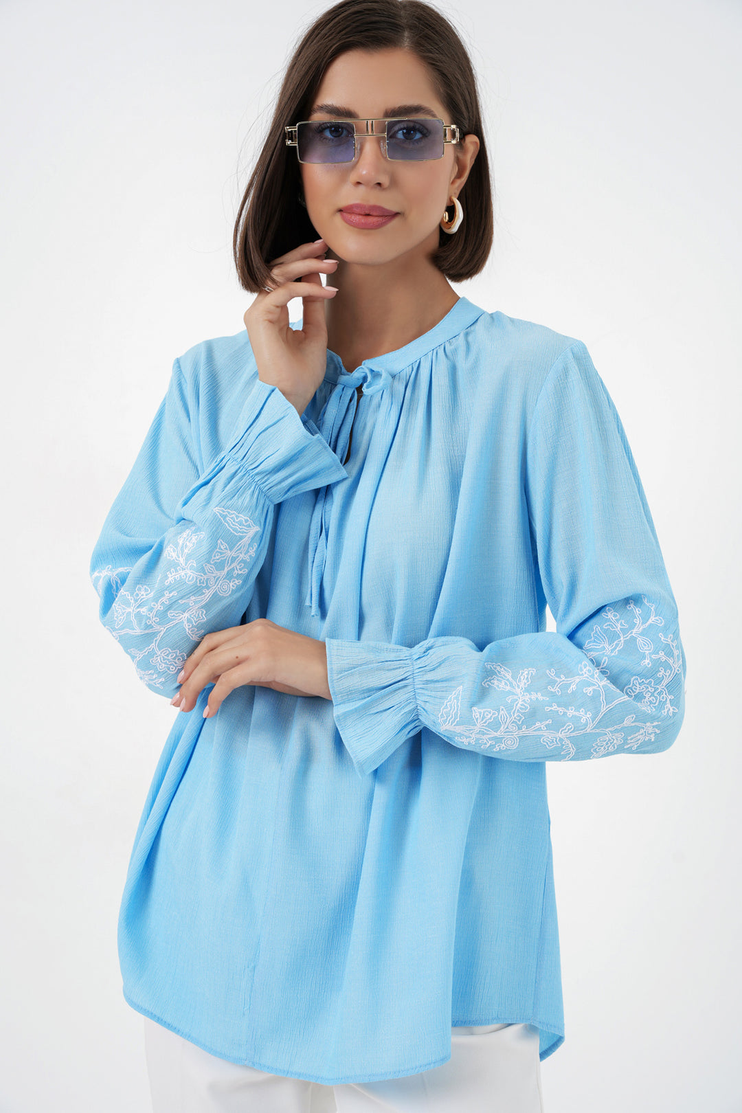 Bigdart Blouse Tricotée Femme Brodée 941 - Bleu