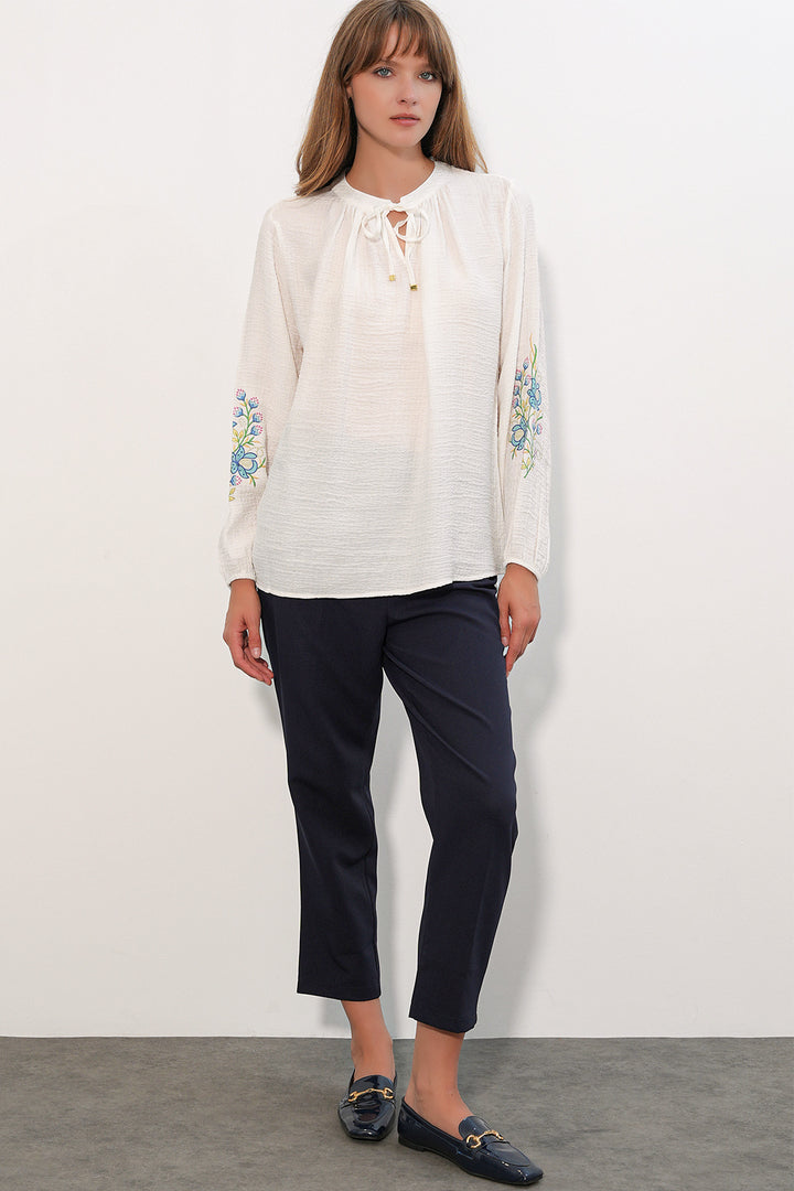 Bigdart Blouse oversize brodée pour femme 1000 - Blanc