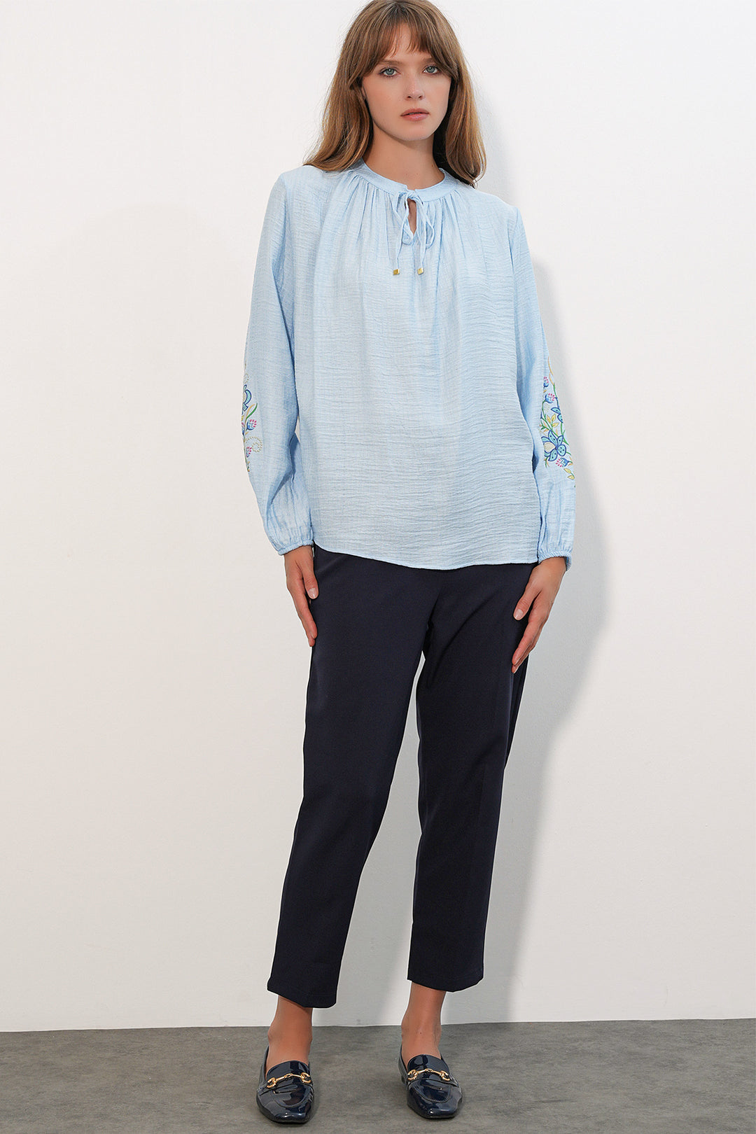 Bigdart Blouse oversize brodée pour femme 1000 - Bleu