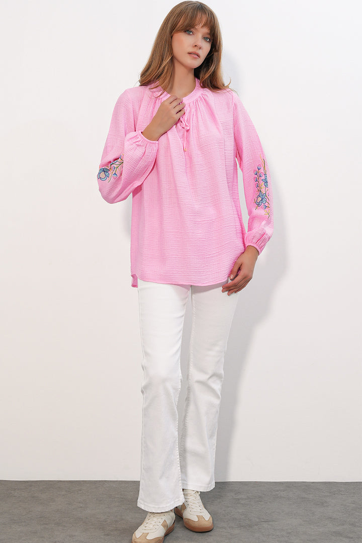 Bigdart Blouse oversize brodée pour femme 1000 - Rose