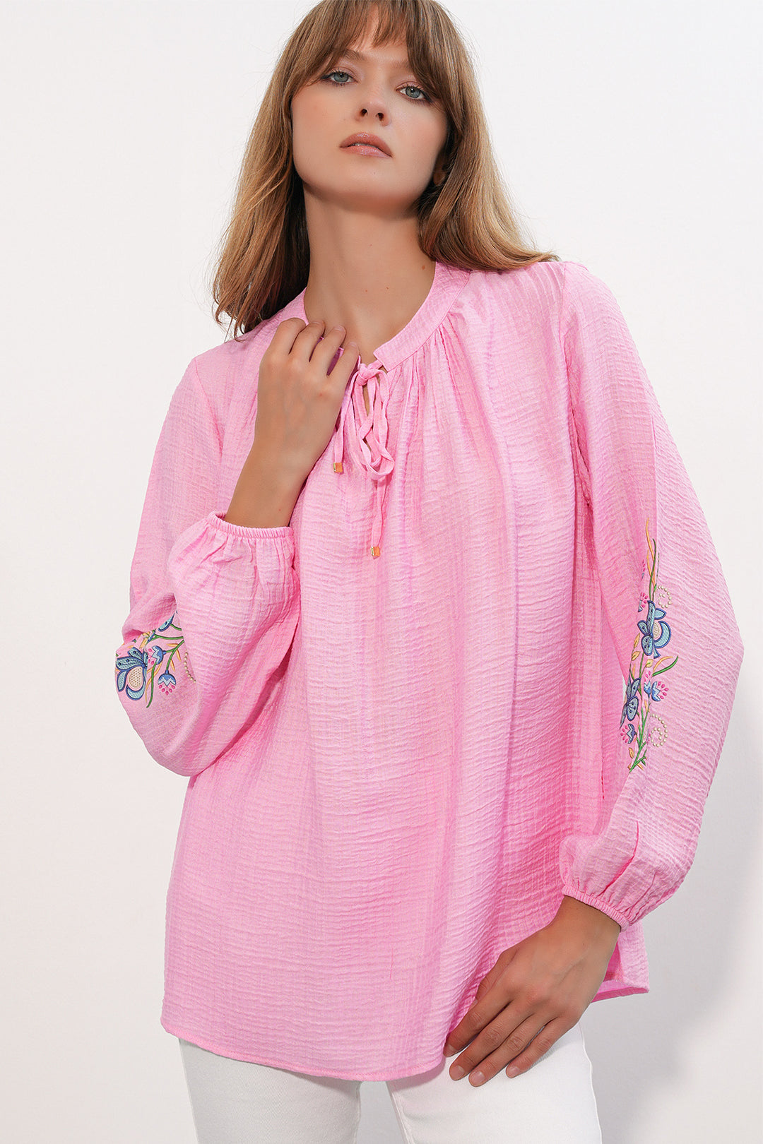 Bigdart Blouse oversize brodée pour femme 1000 - Rose