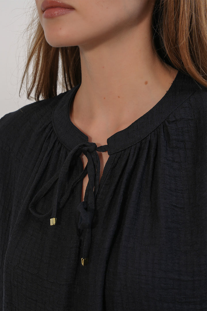 Bigdart Blouse oversize brodée pour femme 1000 - Noir