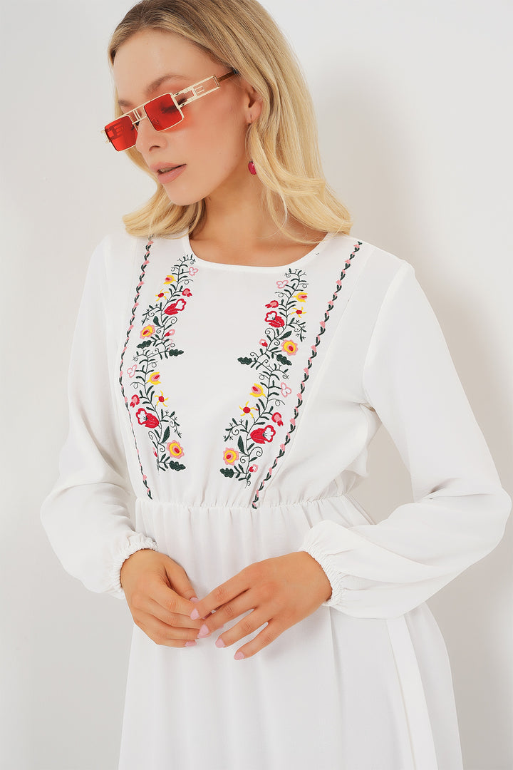 Bigdart Robe longue en broderie pour femme 2550 - Blanc