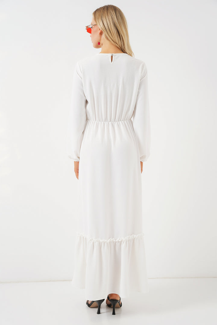 Bigdart Robe longue en broderie pour femme 2550 - Blanc