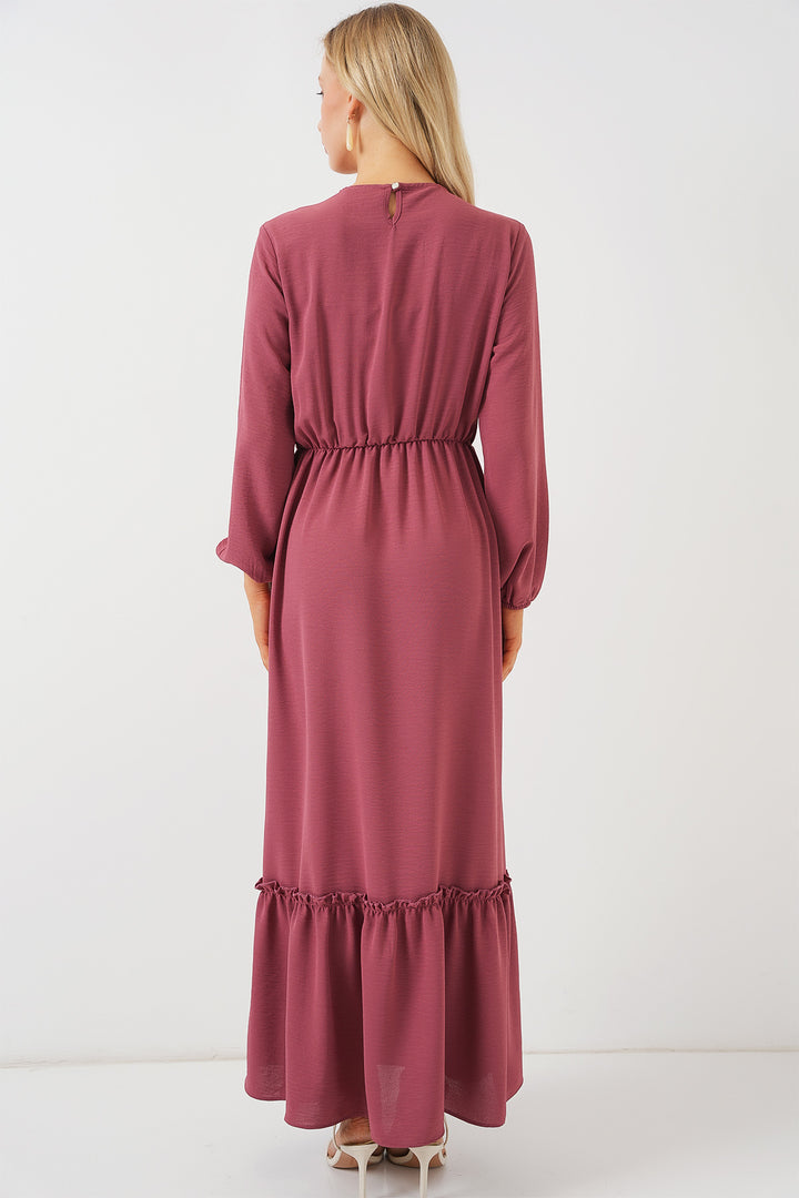 Bigdart Robe de Modestie Longue Brodée pour Femme 2550 - gül kurusu