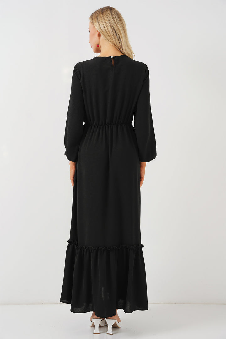 Bigdart Robe longue de modestie brodée pour femme 2550 - Noir