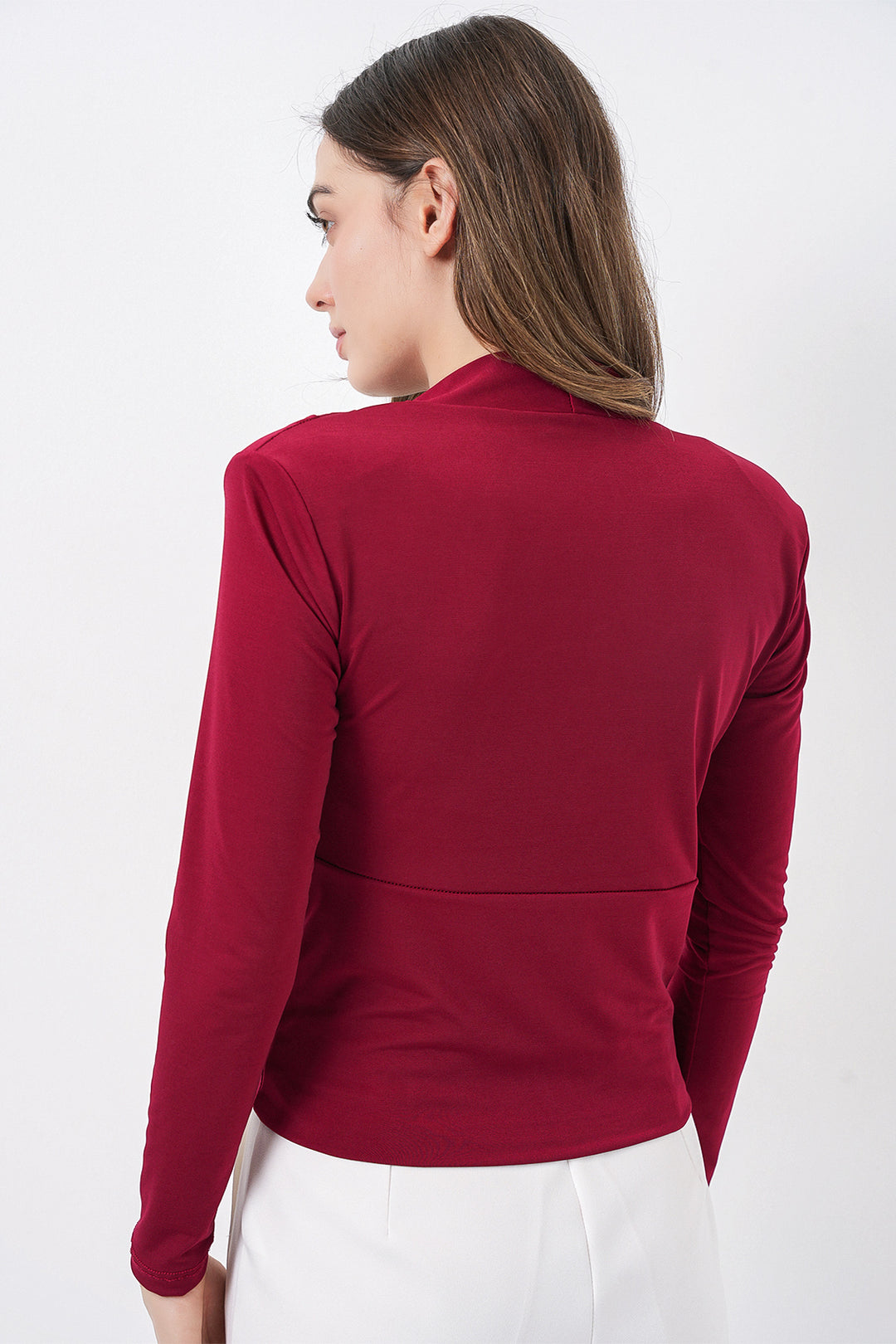 Bigdart Blouse Croisée à Épaules Rembourrées Femme 942 - Bordeaux