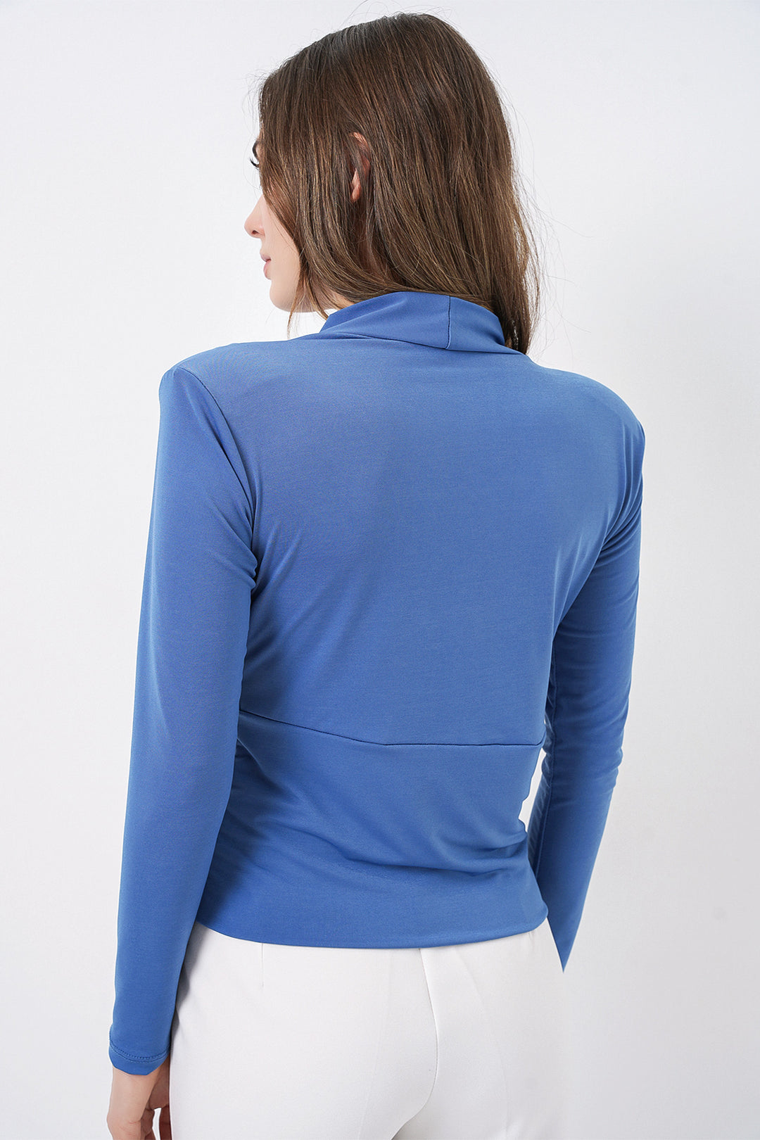 Bigdart Blouse Croisée à Épaules Rembourrées Femme 942 - Indigo