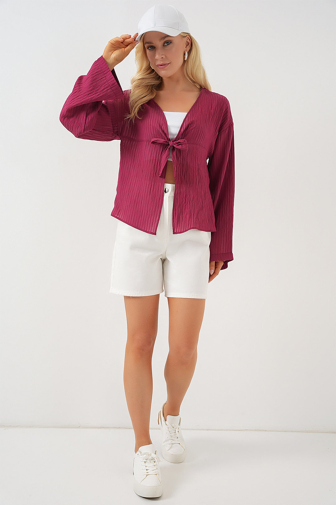 Bigdart Blouse à lacets pour femmes 952 - Bordeaux