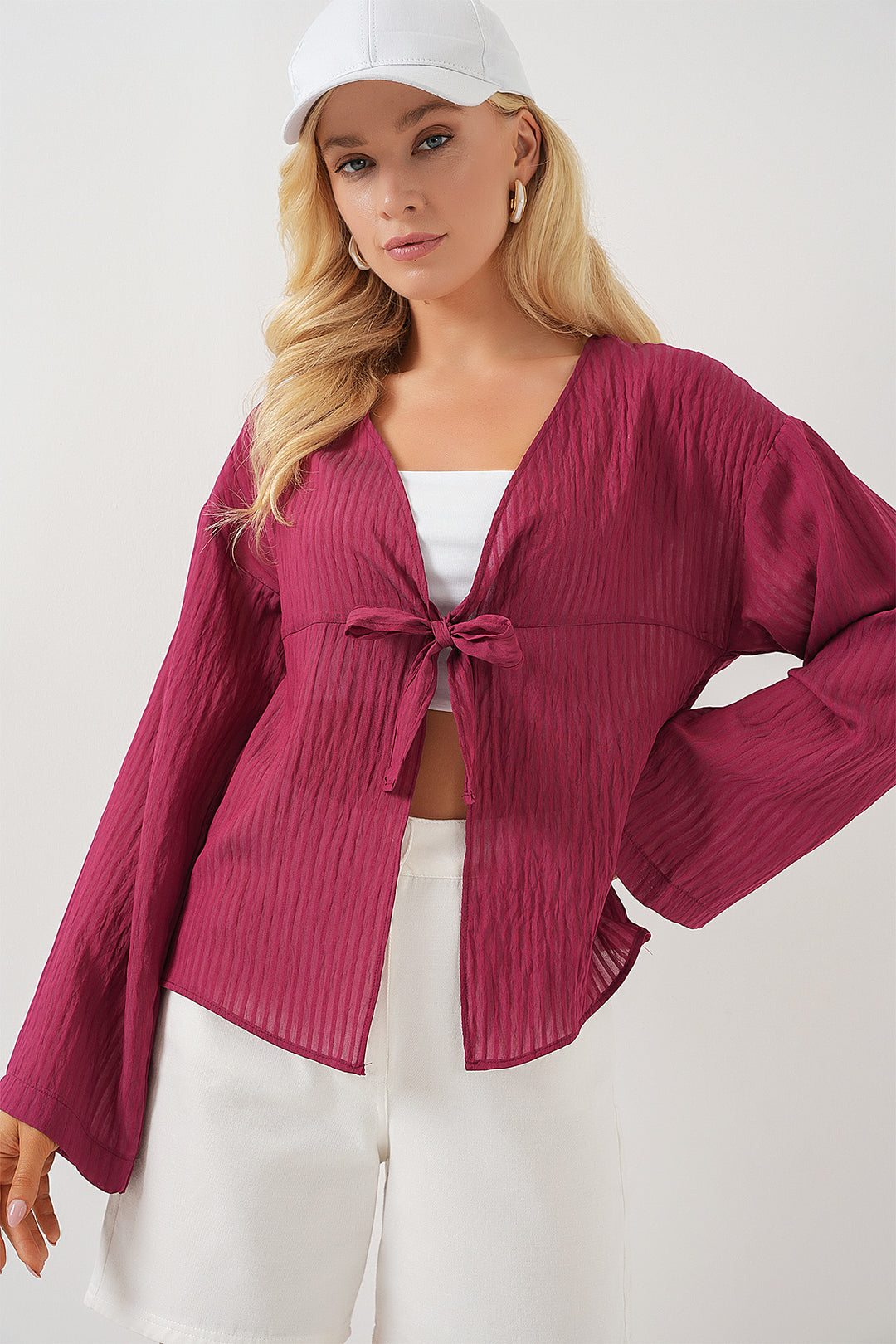 Bigdart Blouse à lacets pour femmes 952 - Bordeaux