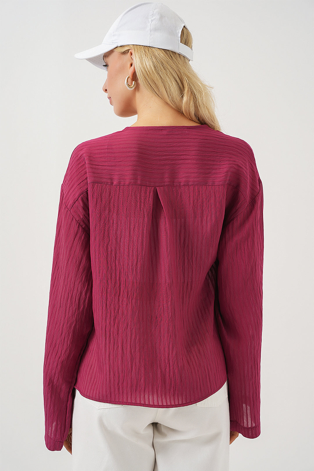 Bigdart Blouse à lacets pour femmes 952 - Bordeaux