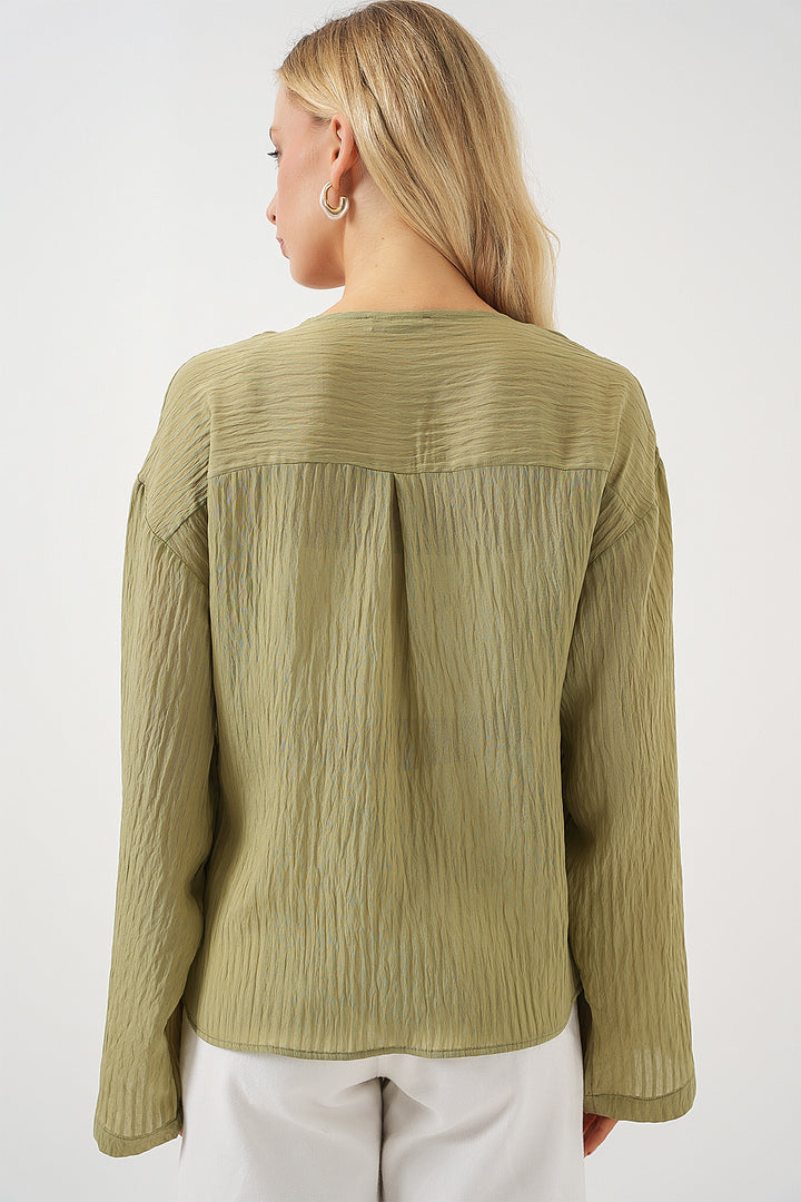 Bigdart Blouse à lacets pour femmes 952 - çağla
