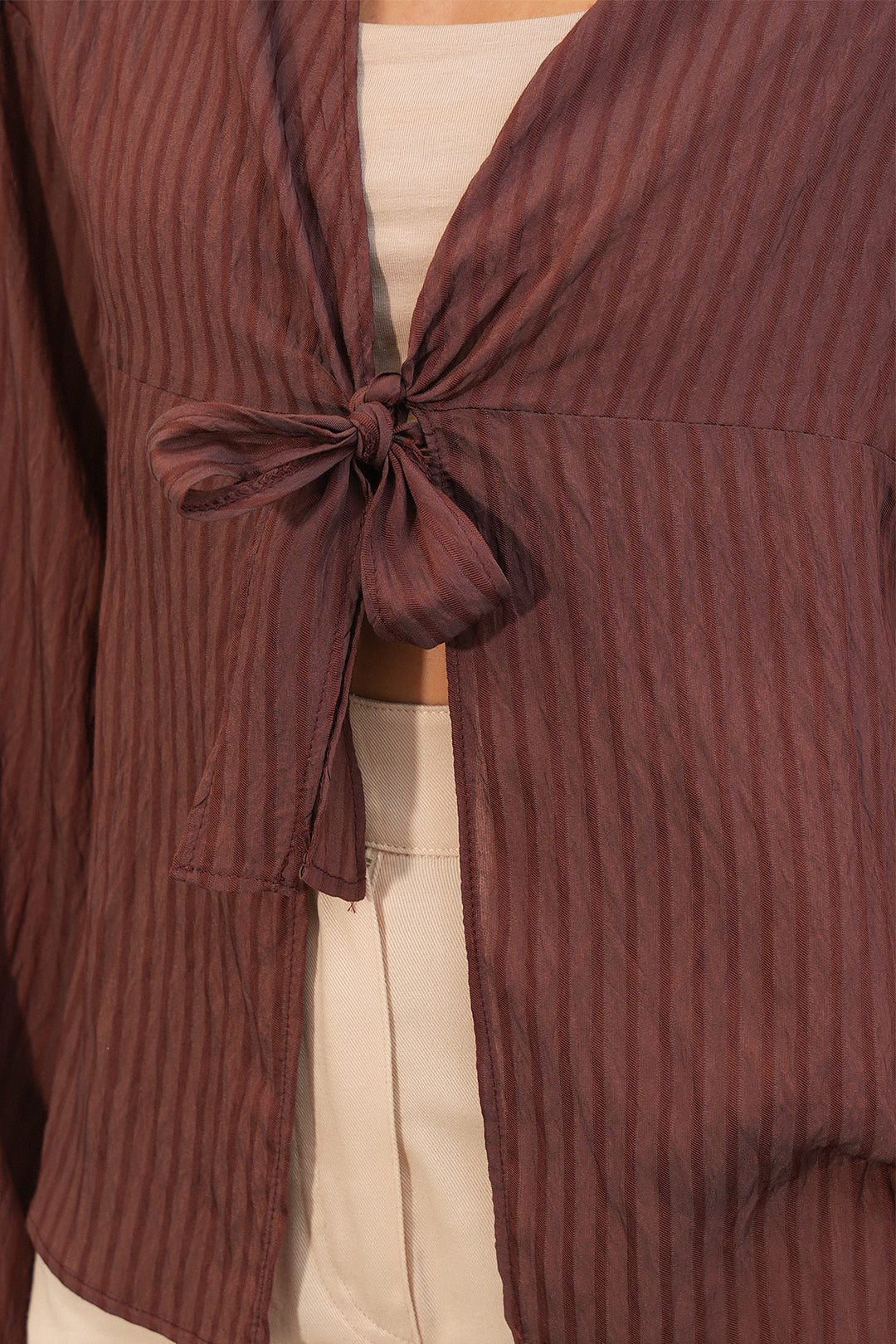 Bigdart Blouse à lacets pour femme 952 - Marron