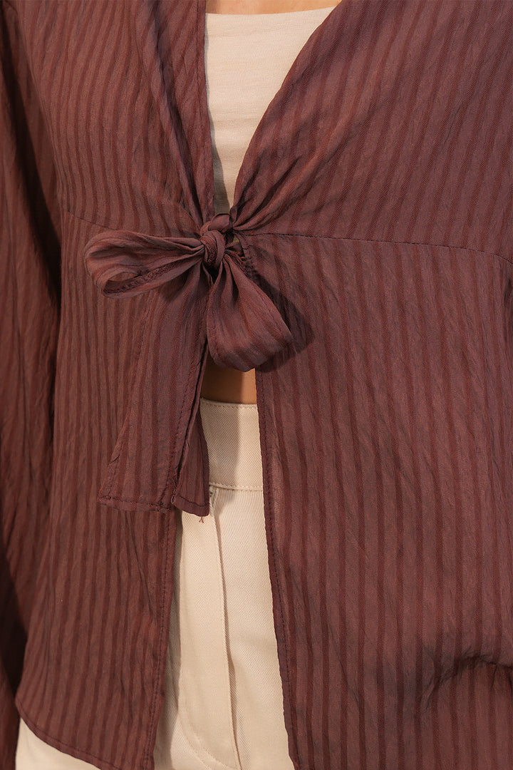 Bigdart Blouse à lacets pour femme 952 - Marron