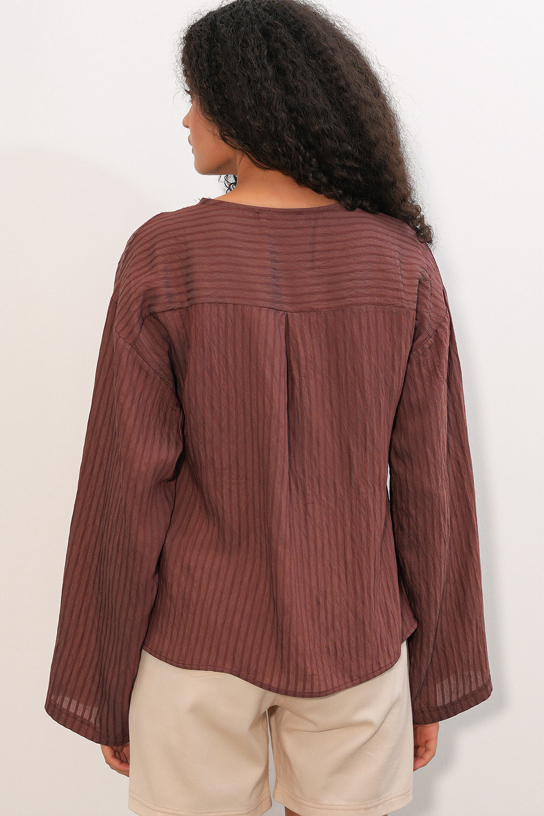 Bigdart Blouse à lacets pour femme 952 - Marron