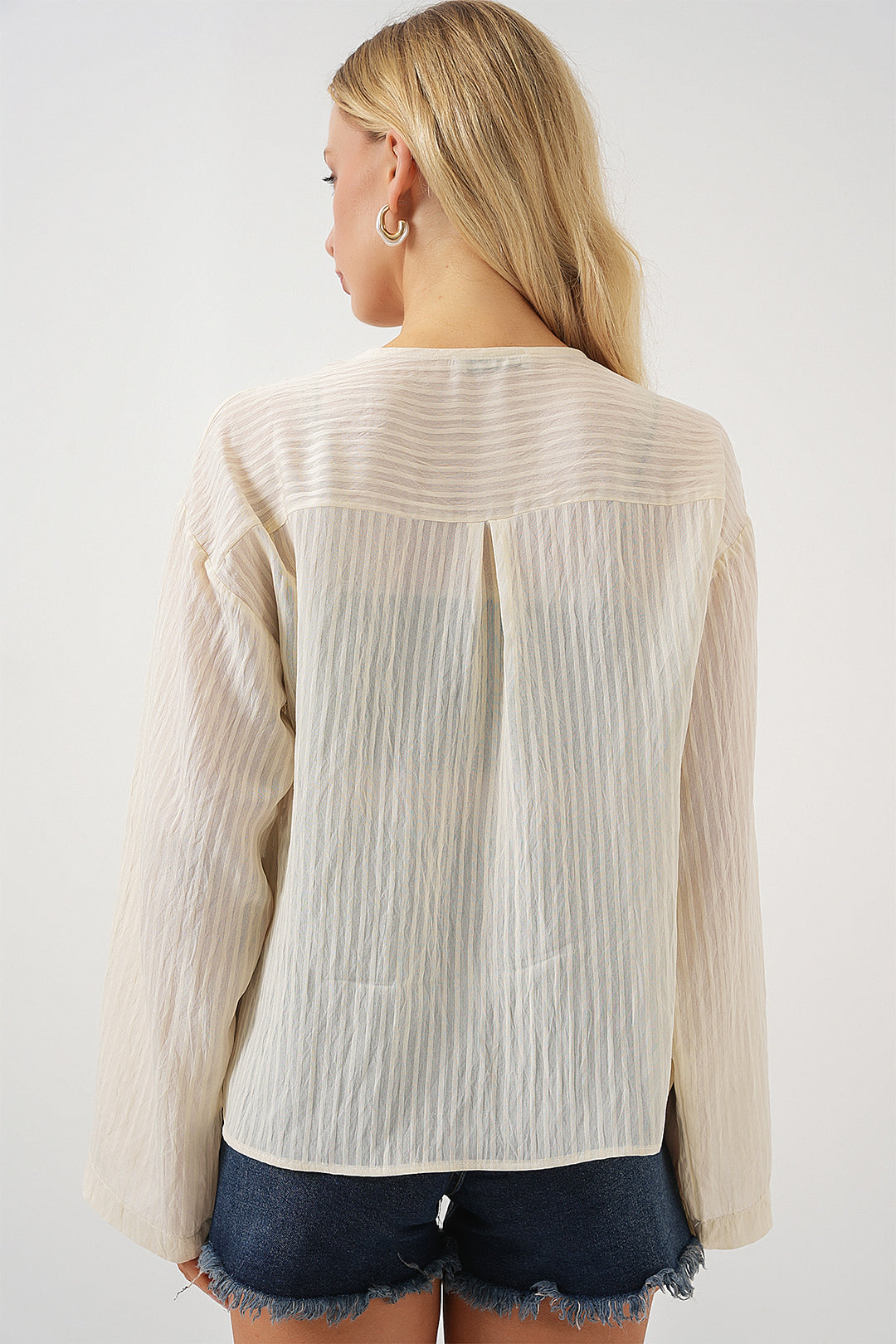 Bigdart Blouse à lacets pour femmes 952 - Crème
