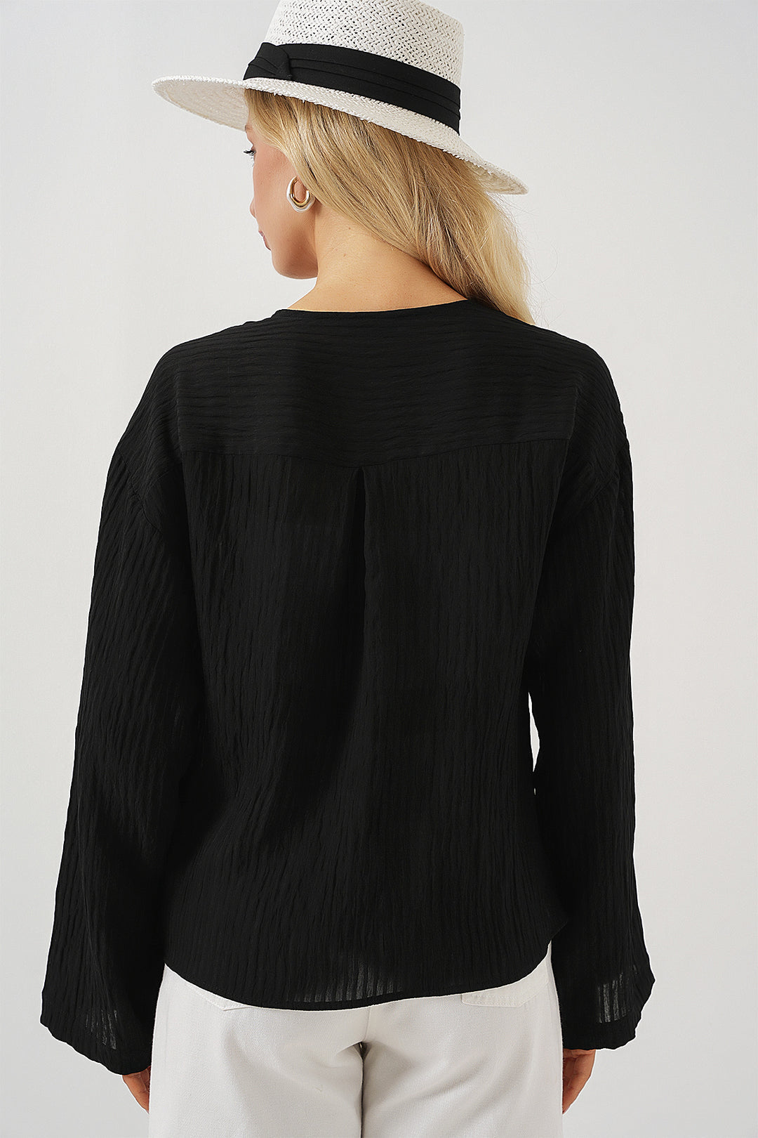 Bigdart Blouse à lacets pour femmes 952 - Noir