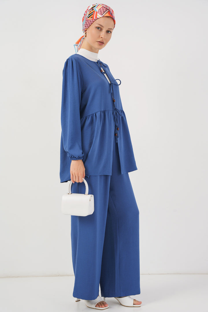 Bigdart Ensemble Tunique Pantalon à Lacets Femme 6744 - Indigo