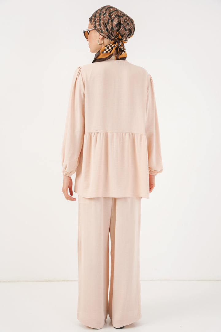 Bigdart Ensemble Tunique Pantalon à Lacets Femme 6744 - Crème