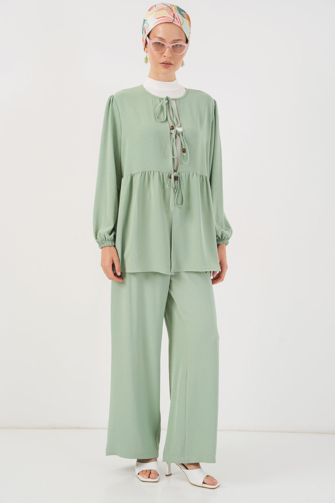 Bigdart Ensemble Tunique Pantalon à Lacets Femme 6744 - Menthe