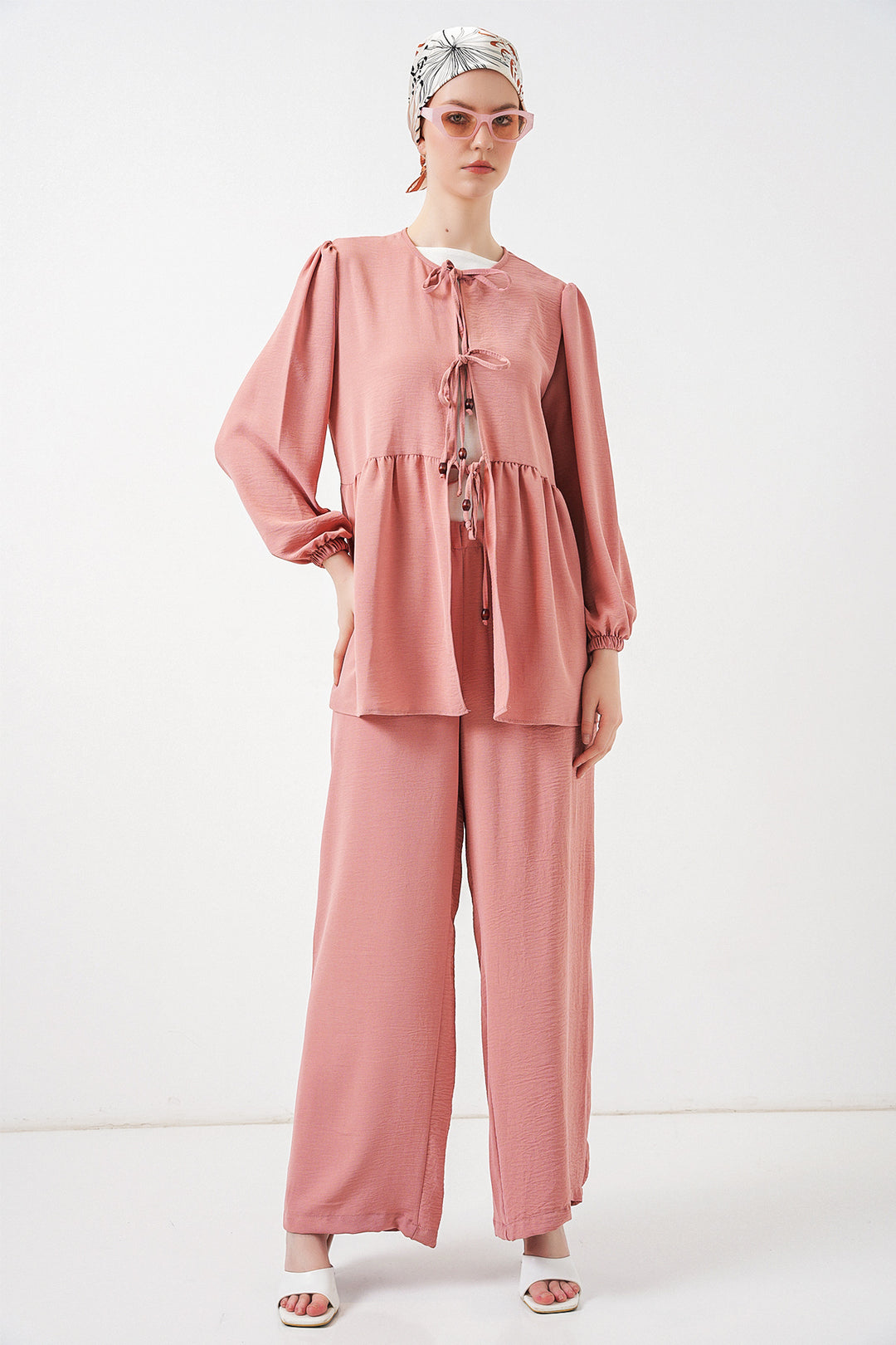 Bigdart Tunique Pantalon à Lacets Femme 6744 - Poudre