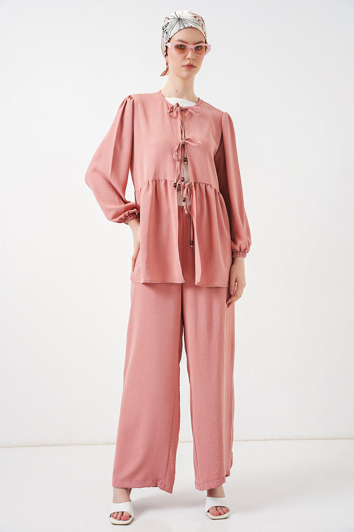 Bigdart Tunique Pantalon à Lacets Femme 6744 - Poudre