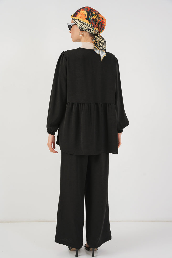 Bigdart Ensemble Tunique Pantalon à Lacets Femme 6744 - Noir