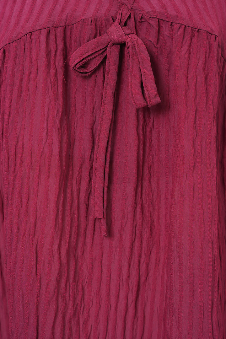 Bigdart Blouse à manches longues avec lacets devant pour femme 946 - Bordeaux