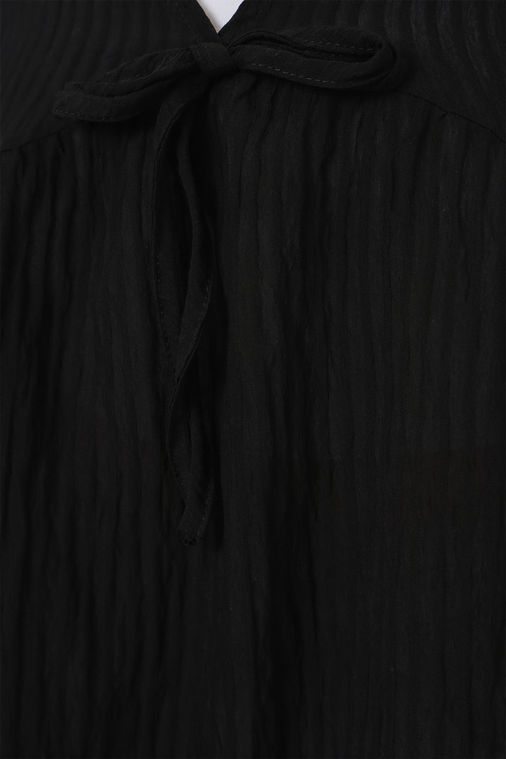 Bigdart Blouse à manches longues à lacets pour femme 946 - Noir