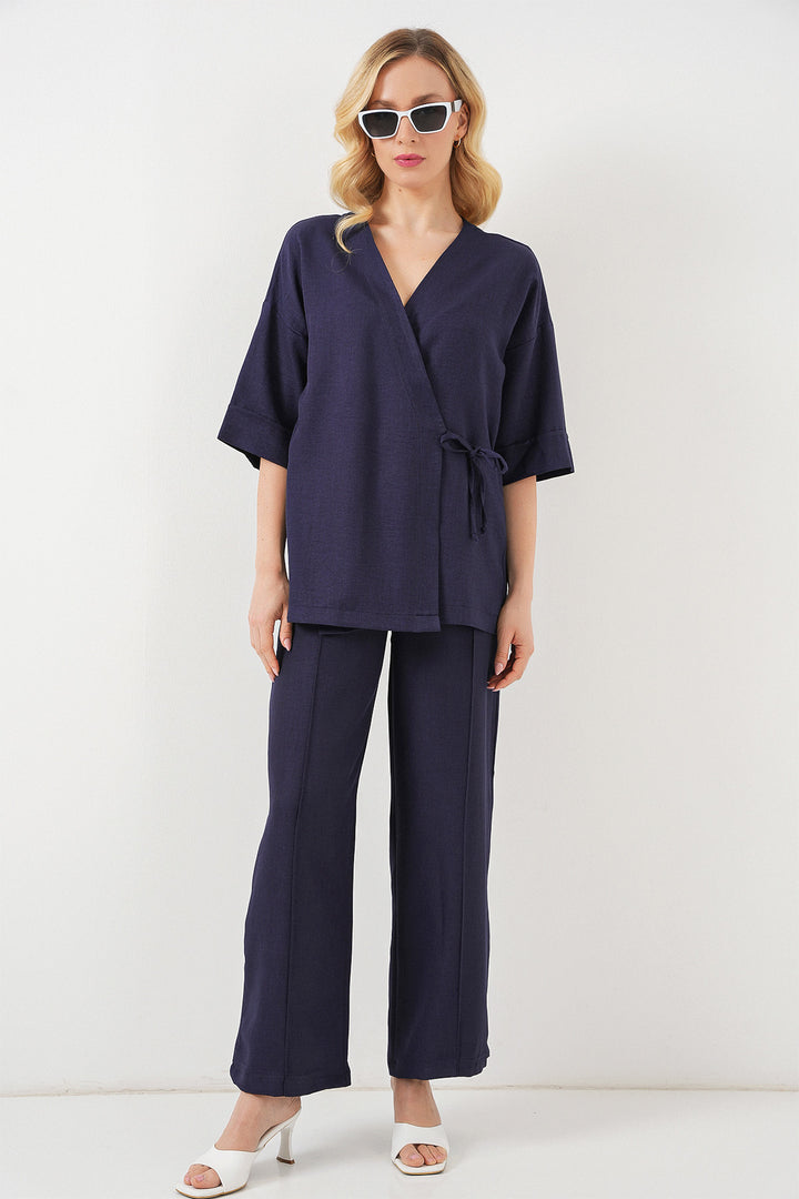 Bigdart Ensemble top et bas noué à l'avant femme 6745 - Bleu marine
