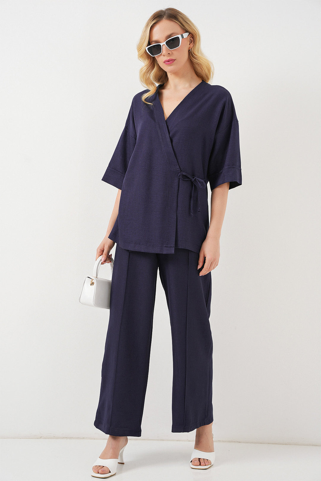 Bigdart Ensemble top et bas noué à l'avant femme 6745 - Bleu marine