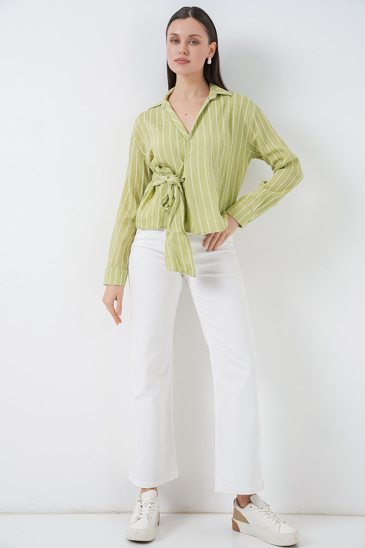 Bigdart Chemise Rayée Femme à Nouer 20362 - e.Vert