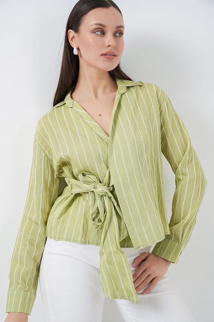 Bigdart Chemise Rayée Femme à Nouer 20362 - e.Vert
