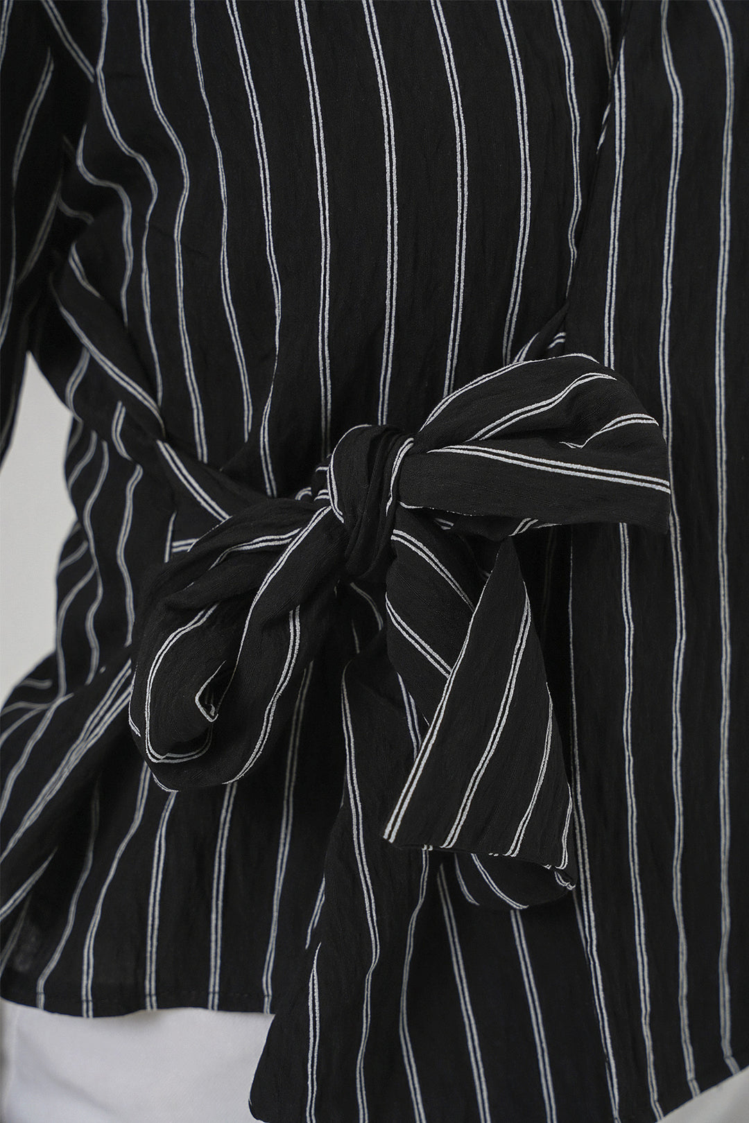 Bigdart Chemise rayée à nouer devant femme 20362 - Noir