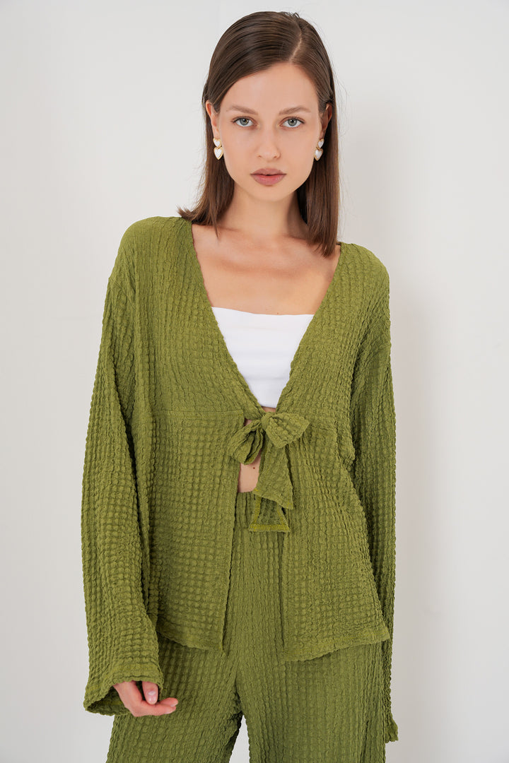 Bigdart Ensemble Tunique Pantalon en Tricot Femme 30052 - e.Vert