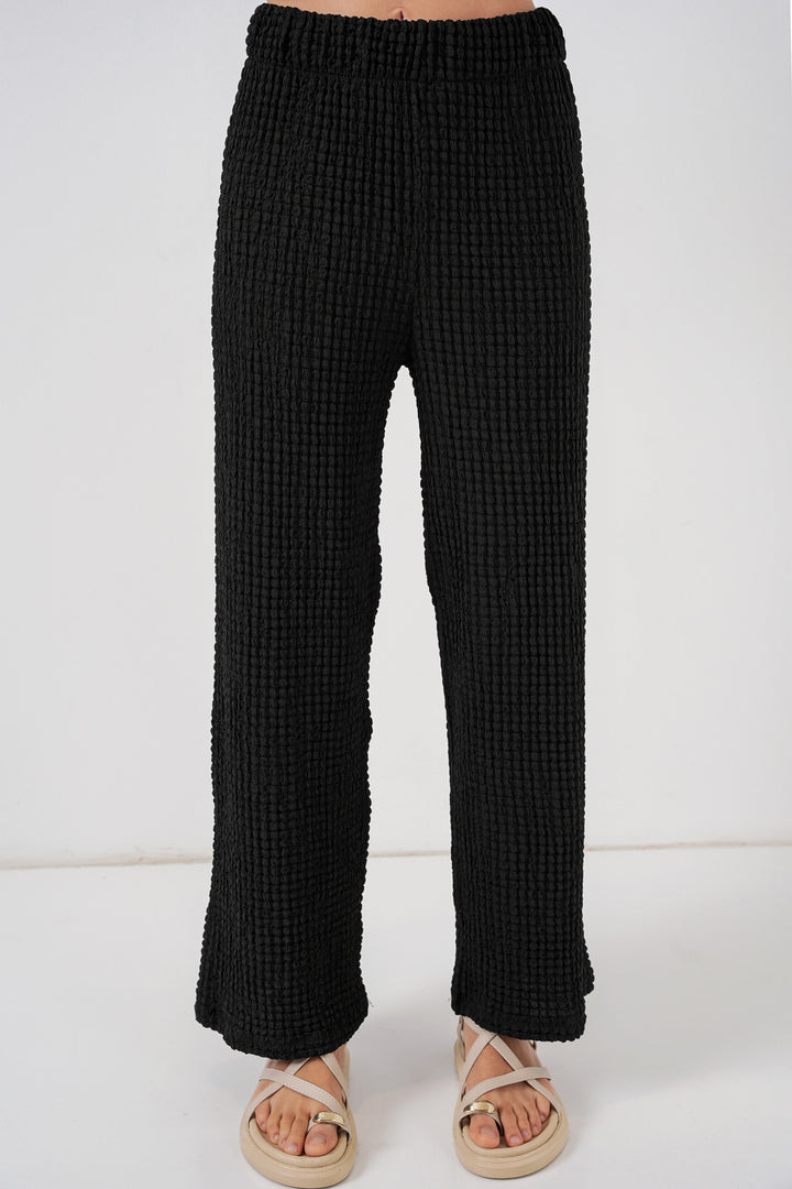Bigdart Ensemble Blouse et Pantalon Tricoté Femme 30052 - Noir