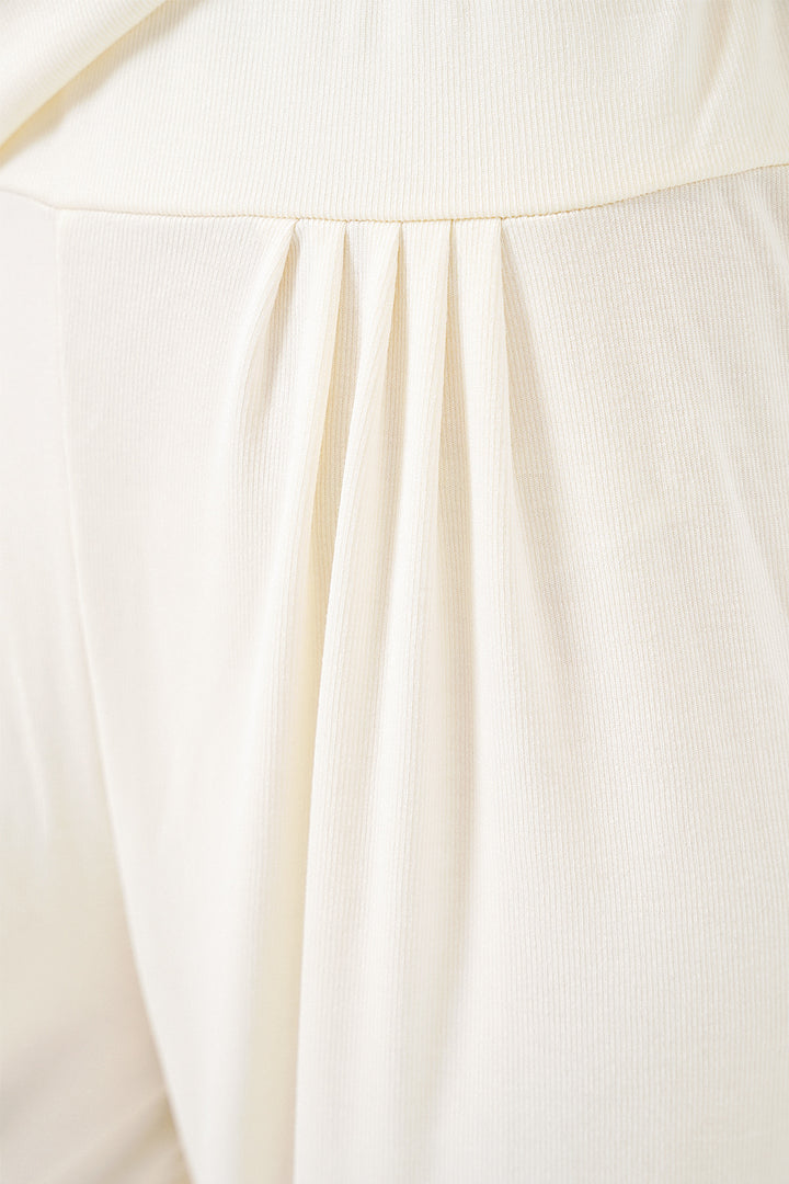 Bigdart Ensemble en tricot haut et pantalon femme 30085 - Blanc