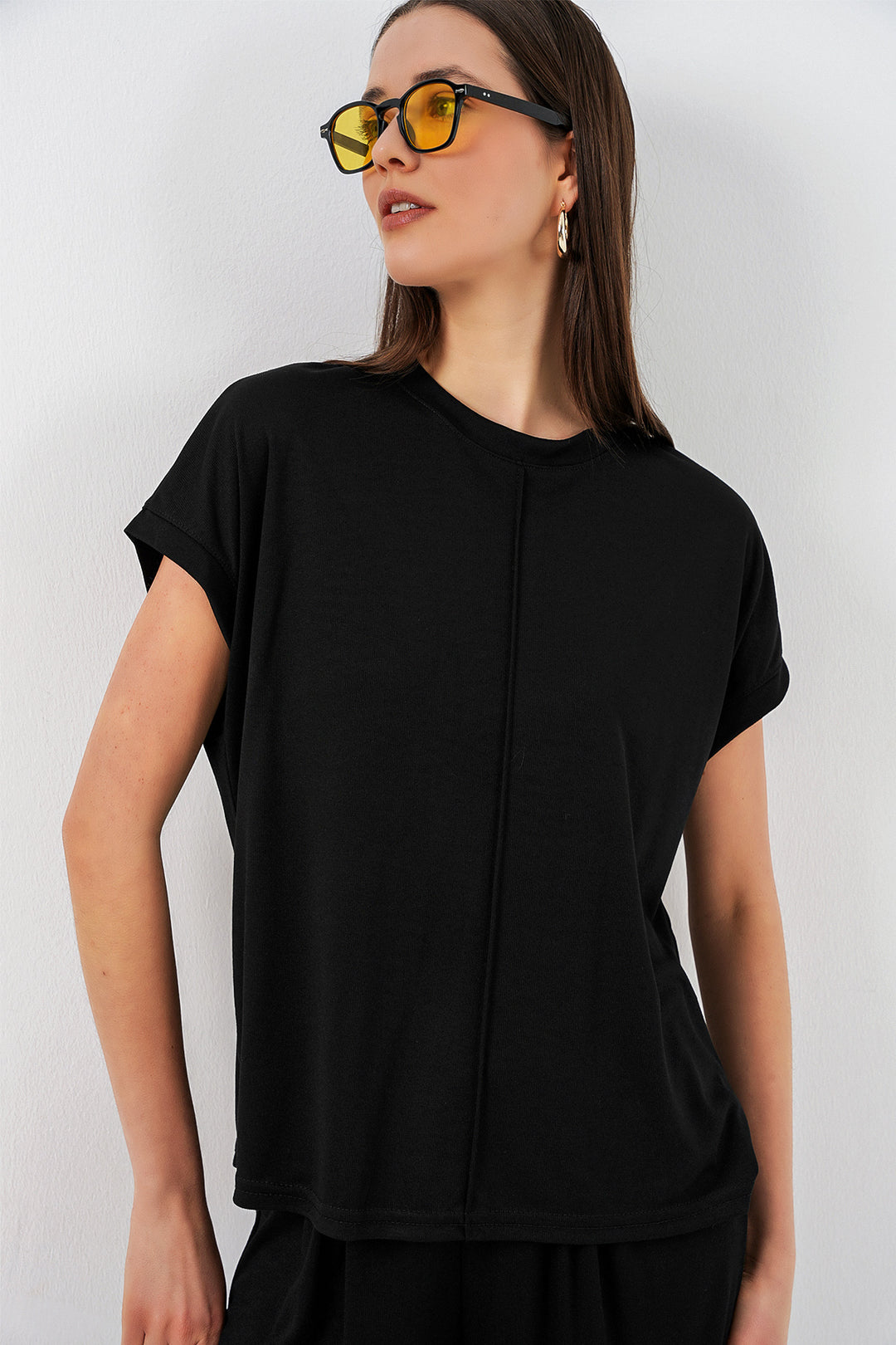 Bigdart Ensemble en tricot haut et pantalon femme 30085 - Noir
