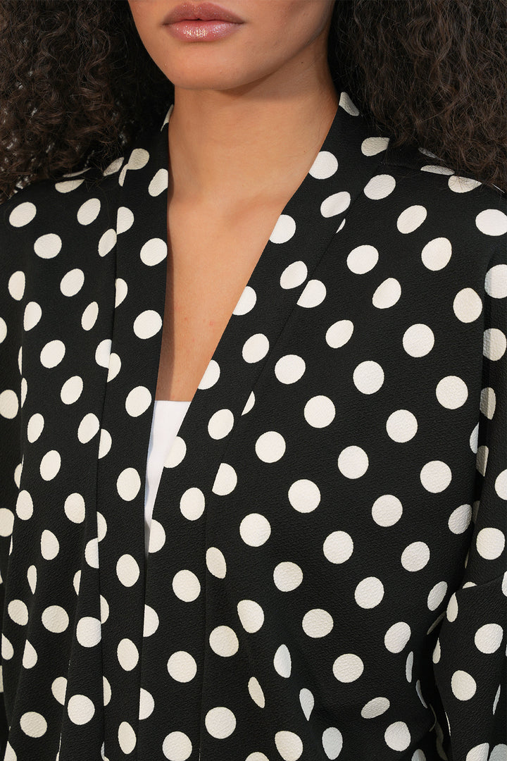 Bigdart Kimono à pois tricoté pour femme 5996 - Noir