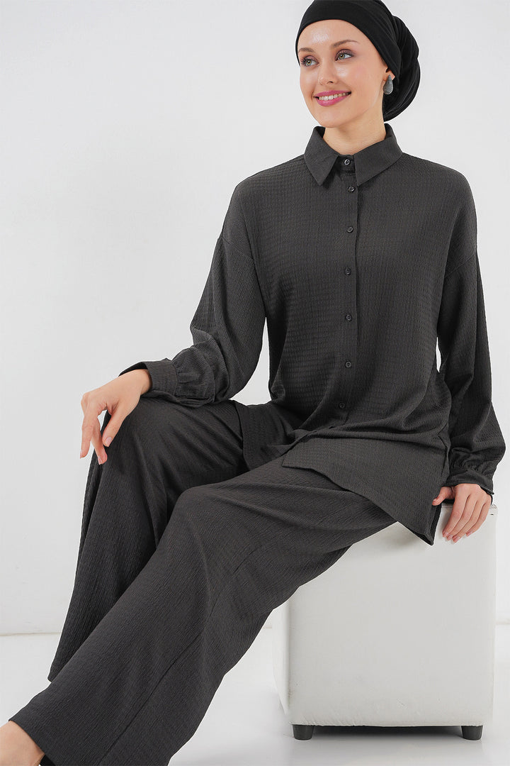 Bigdart Ensemble Haut Bas Tricoté Femme 6711 - Anthracite