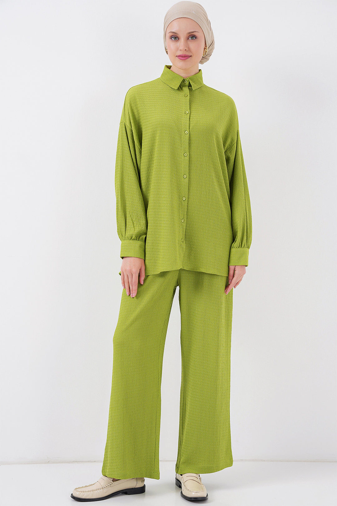 Bigdart Ensemble de vêtements de modestie tricoté pour femme 6711 - Vert clair