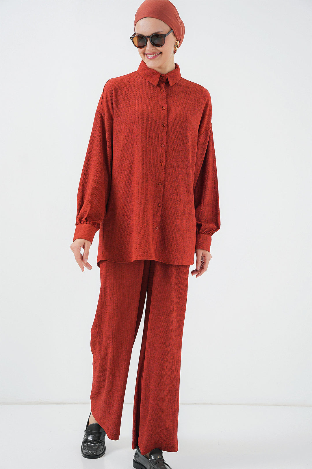 Bigdart Ensemble Haut Bas Tricoté Femme 6711 - Terre cuite