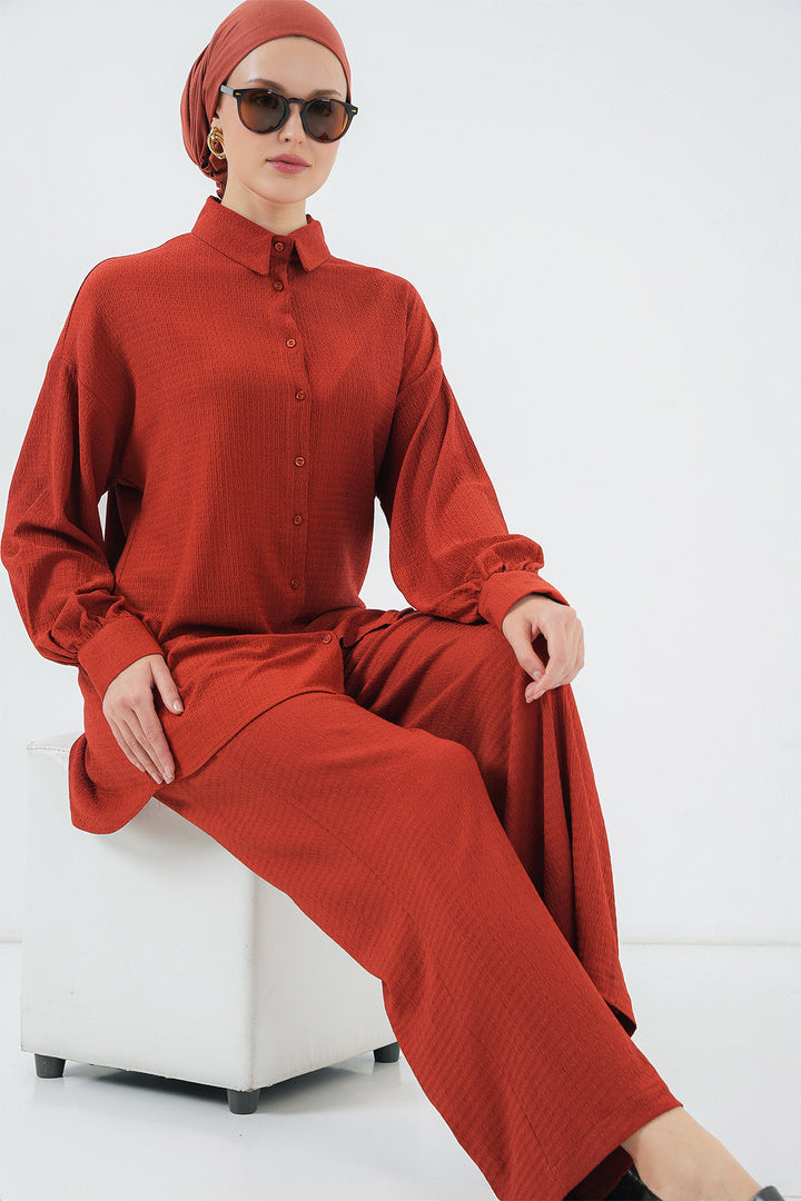 Bigdart Ensemble Haut Bas Tricoté Femme 6711 - Terre cuite