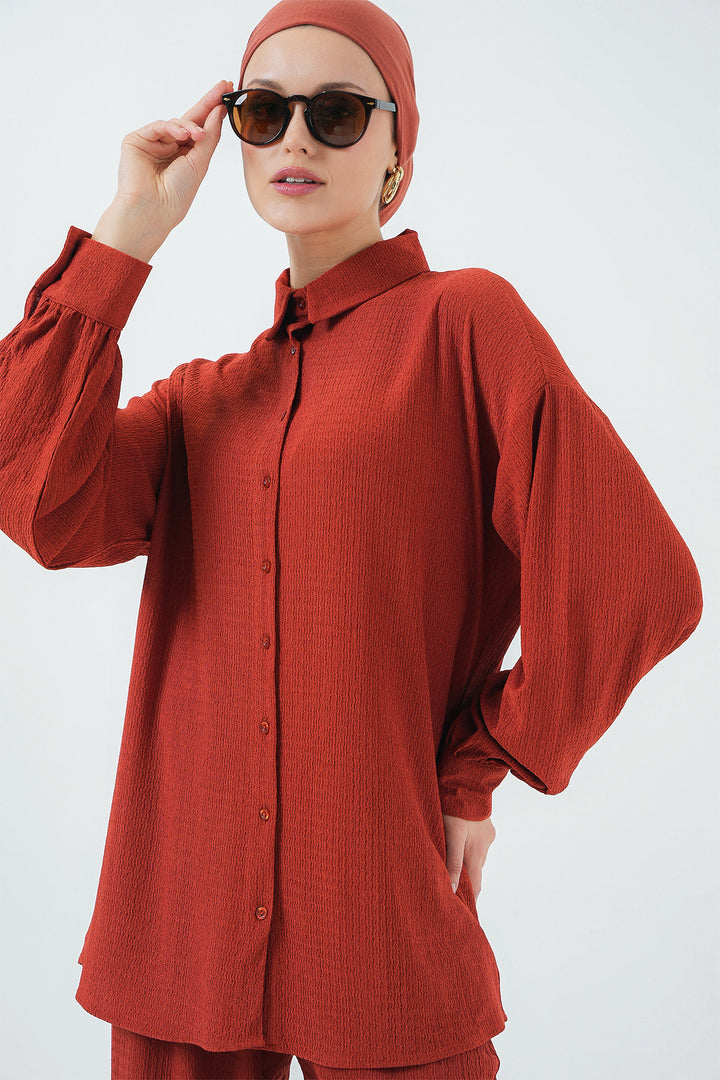 Bigdart Ensemble Haut Bas Tricoté Femme 6711 - Terre cuite
