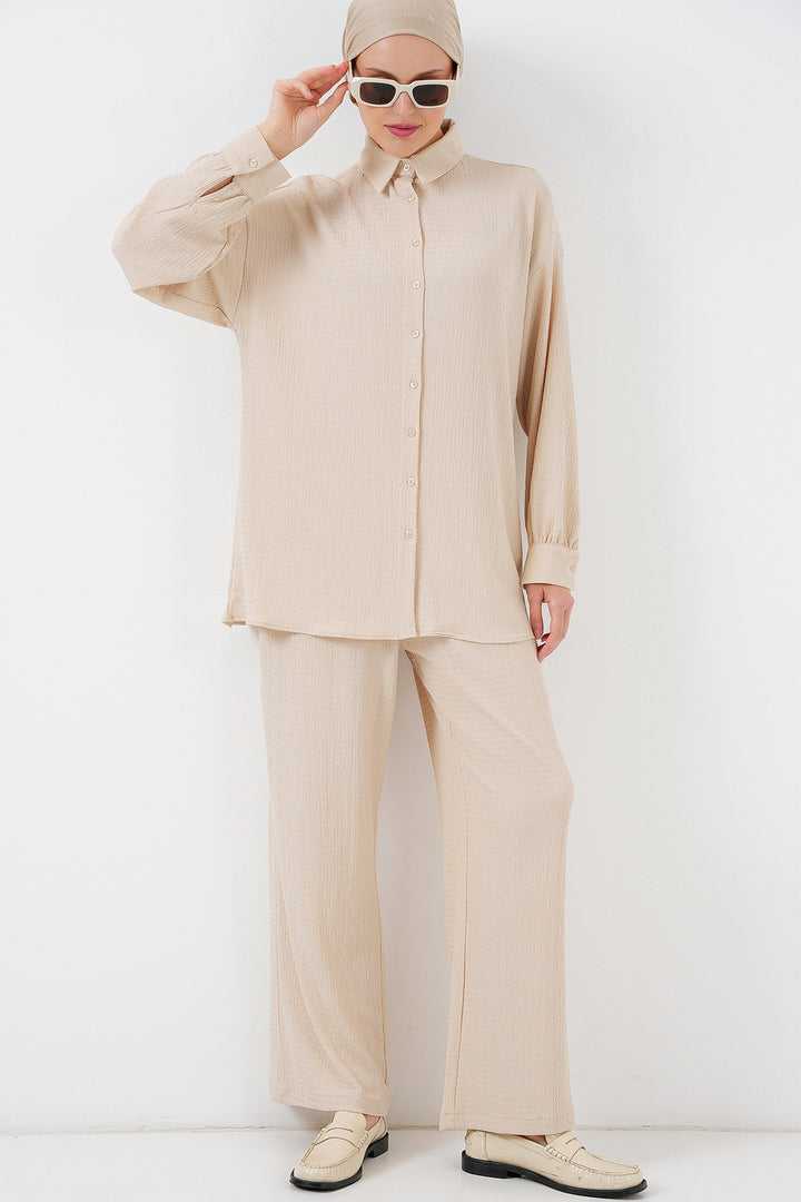 Bigdart Ensemble Haut Bas Tricoté Femme 6711 - Crème