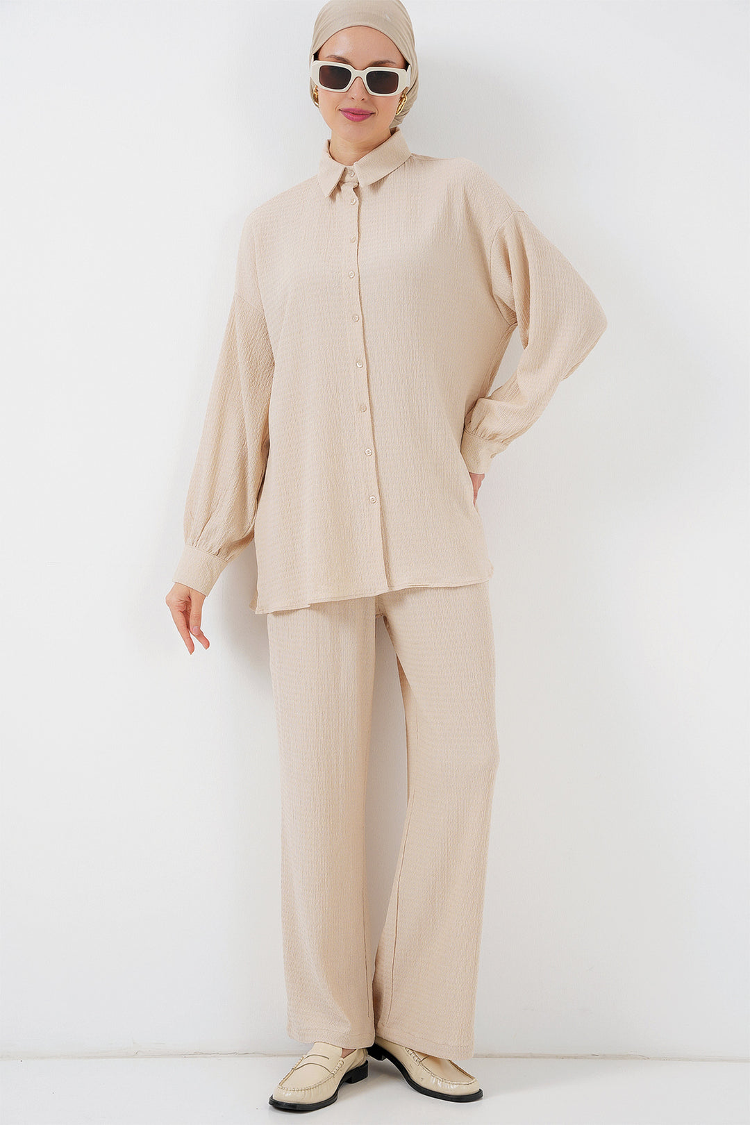Bigdart Ensemble Haut Bas Tricoté Femme 6711 - Crème