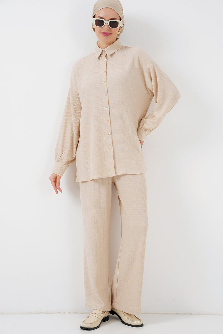 Bigdart Ensemble Haut Bas Tricoté Femme 6711 - Crème